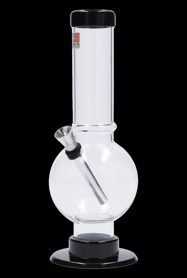 JM Plastics Bubble Base with Carb Hole Acrylic Water Pipe - 9 in.