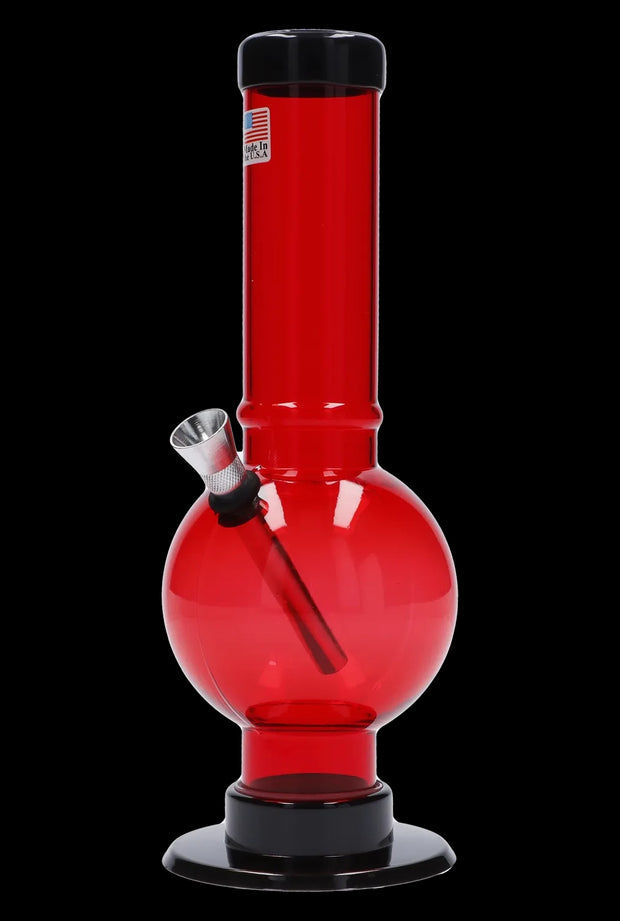 JM Plastics Bubble Base with Carb Hole Acrylic Water Pipe - 9 in.
