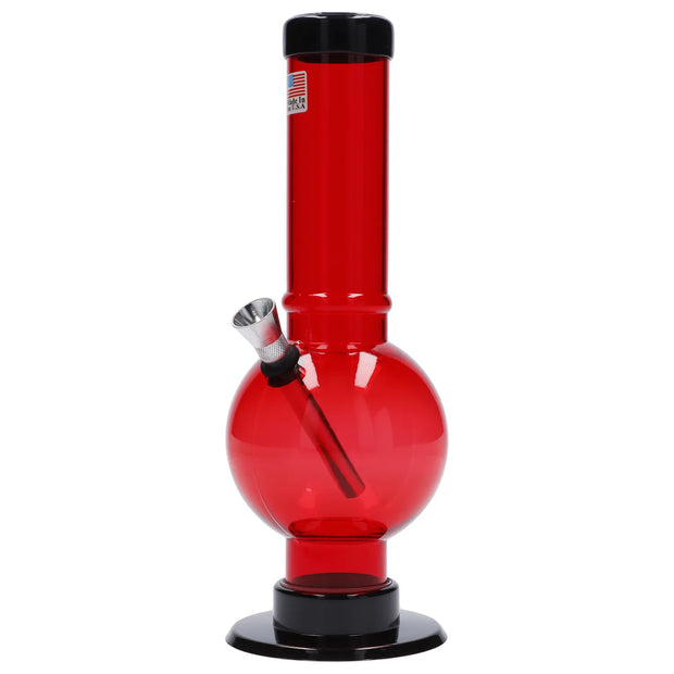 JM Plastics Bubble Base with Carb Hole Acrylic Water Pipe - 9 in.