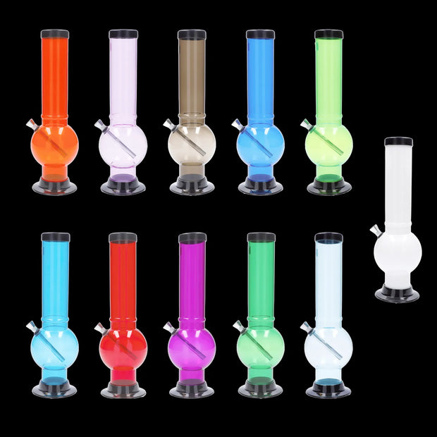 JM Plastics Large Bubble Base Acrylic Water Pipe - 12 in.