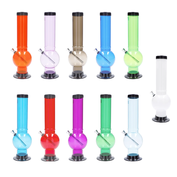 JM Plastics Large Bubble Base Acrylic Water Pipe - 12 in.