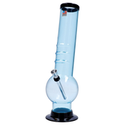 JM Plastics Large Bubble Base with Bent Neck and Grip Acrylic Water Pipe - 12 in.