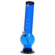 JM Plastics Large Bubble Base with Bent Neck and Grip Acrylic Water Pipe - 12 in.