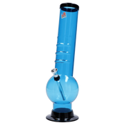 JM Plastics Large Bubble Base with Bent Neck and Grip Acrylic Water Pipe - 12 in.