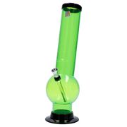 JM Plastics Large Bubble Base with Bent Neck and Grip Acrylic Water Pipe - 12 in.