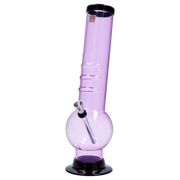 JM Plastics Large Bubble Base with Bent Neck and Grip Acrylic Water Pipe - 12 in.