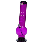JM Plastics Large Bubble Base with Bent Neck and Grip Acrylic Water Pipe - 12 in.