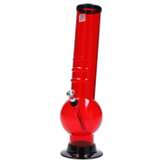 JM Plastics Large Bubble Base with Bent Neck and Grip Acrylic Water Pipe - 12 in.