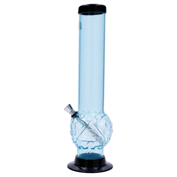 JM Plastics Evil Eye Pyramid Bubble Base Acrylic Water Pipe - 12 in.