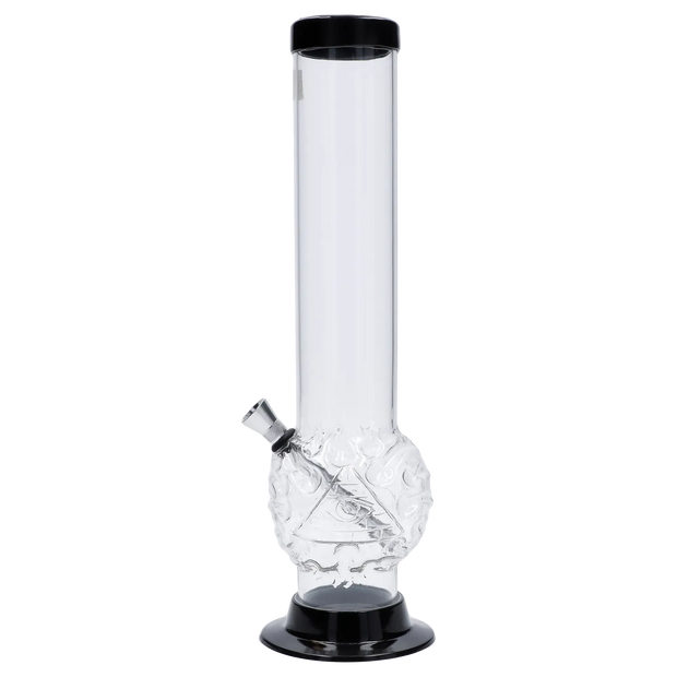 JM Plastics Evil Eye Pyramid Bubble Base Acrylic Water Pipe - 12 in.