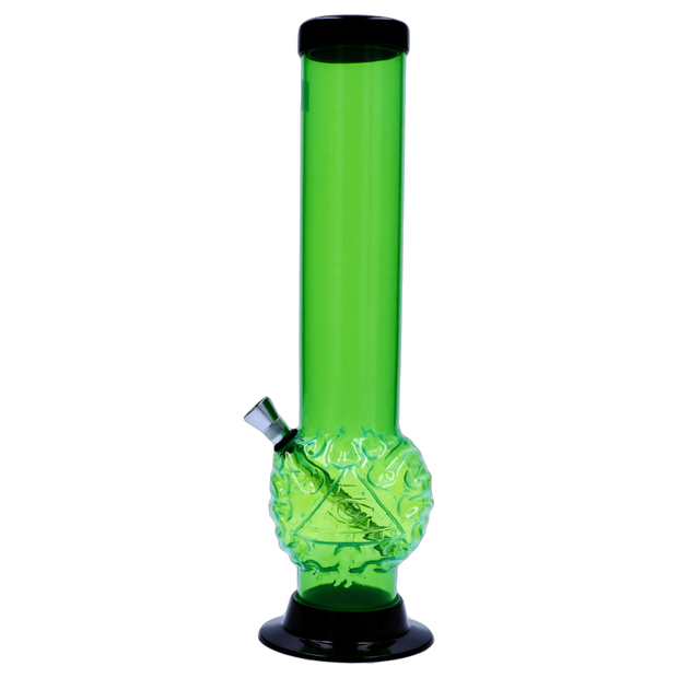 JM Plastics Evil Eye Pyramid Bubble Base Acrylic Water Pipe - 12 in.