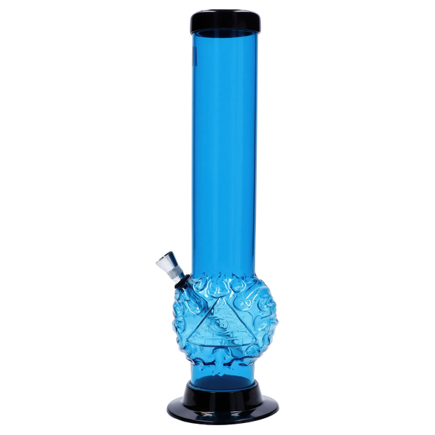 JM Plastics Evil Eye Pyramid Bubble Base Acrylic Water Pipe - 12 in.
