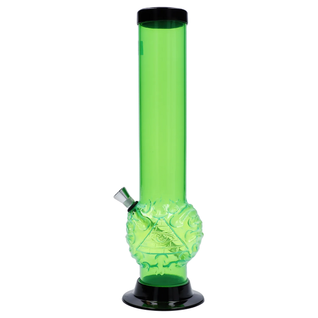 JM Plastics Evil Eye Pyramid Bubble Base Acrylic Water Pipe - 12 in.