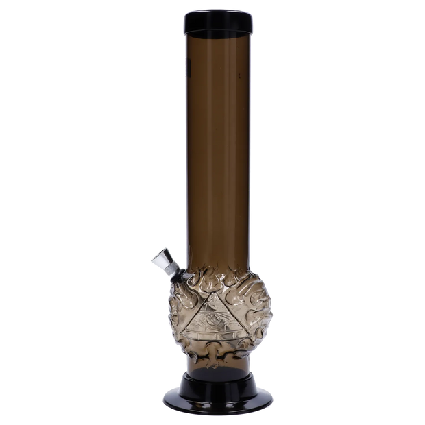 JM Plastics Evil Eye Pyramid Bubble Base Acrylic Water Pipe - 12 in.