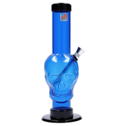 JM Plastics Skull Base with Carb Hole Acrylic Water Pipe - 9 in.