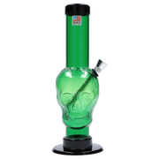 JM Plastics Skull Base with Carb Hole Acrylic Water Pipe - 9 in.