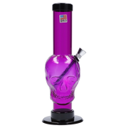 JM Plastics Skull Base with Carb Hole Acrylic Water Pipe - 9 in.