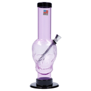 JM Plastics Skull Base with Carb Hole Acrylic Water Pipe - 9 in.