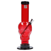 JM Plastics Skull Base with Carb Hole Acrylic Water Pipe - 9 in.