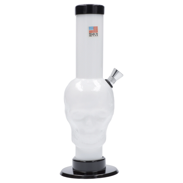 JM Plastics Skull Base with Carb Hole Acrylic Water Pipe - 9 in.