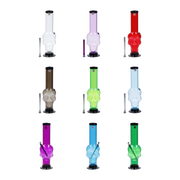 JM Plastics Skull Base with Carb Hole Acrylic Water Pipe - 9 in.