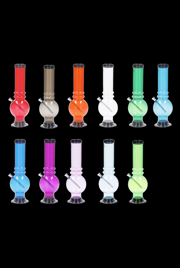 JM Plastics Large Bubble Base with Grip Acrylic Water Pipe - 12 in.