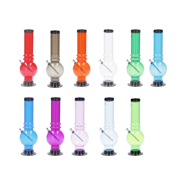 JM Plastics Large Bubble Base with Grip Acrylic Water Pipe - 12 in.