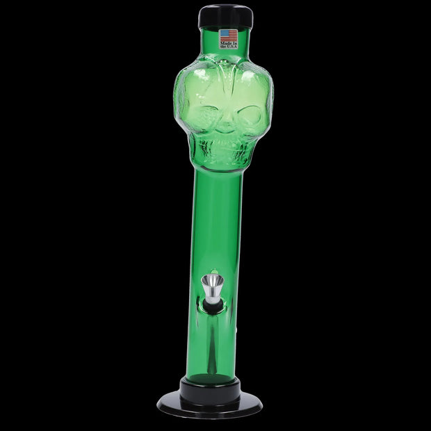 JM Plastics Skull Top with Carb Hole Acrylic Water Pipe - 12 in.