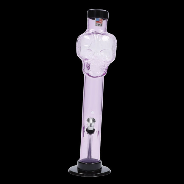 JM Plastics Skull Top with Carb Hole Acrylic Water Pipe - 12 in.
