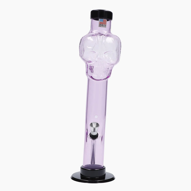 JM Plastics Skull Top with Carb Hole Acrylic Water Pipe - 12 in.