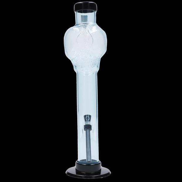 JM Plastics Skull Top with Carb Hole Acrylic Water Pipe - 12 in.