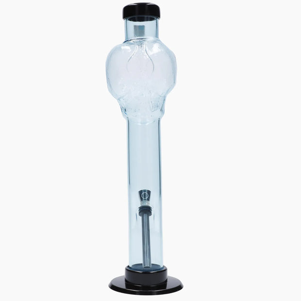 JM Plastics Skull Top with Carb Hole Acrylic Water Pipe - 12 in.