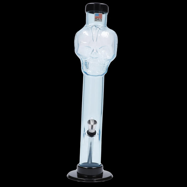 JM Plastics Skull Top with Carb Hole Acrylic Water Pipe - 12 in.