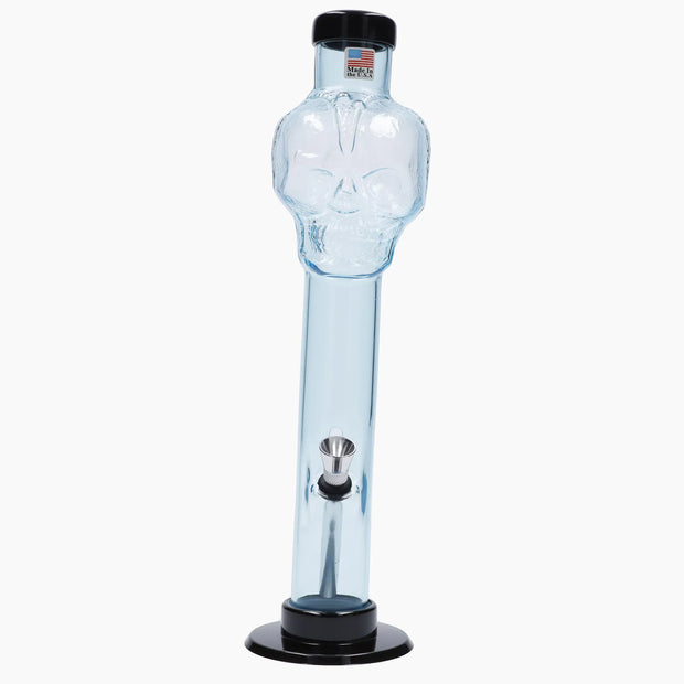 JM Plastics Skull Top with Carb Hole Acrylic Water Pipe - 12 in.