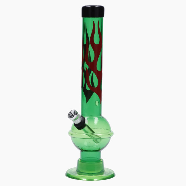 JM Plastics Flame Bubble Base with Ring and Carb Hole Acrylic Water Pipe