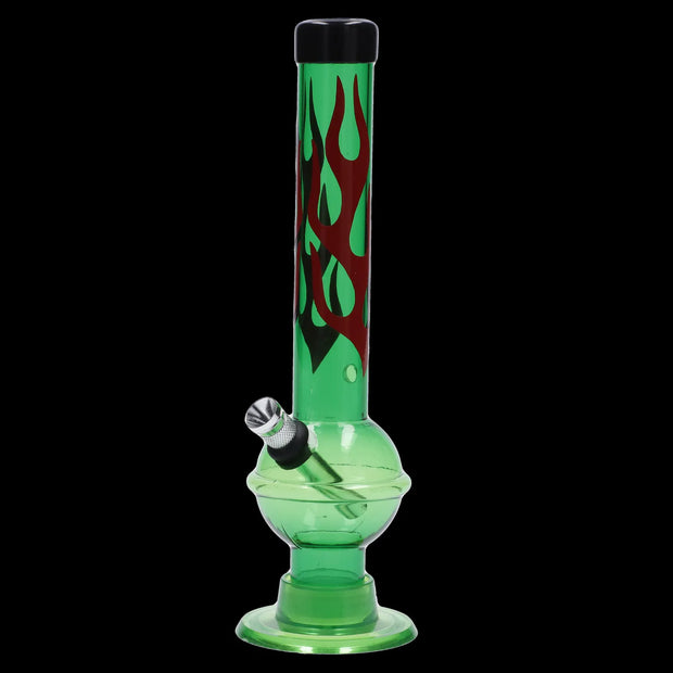 JM Plastics Flame Bubble Base with Ring and Carb Hole Acrylic Water Pipe