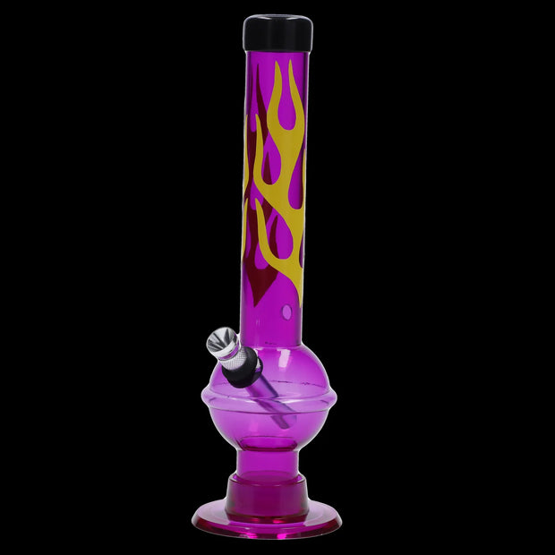 JM Plastics Flame Bubble Base with Ring and Carb Hole Acrylic Water Pipe