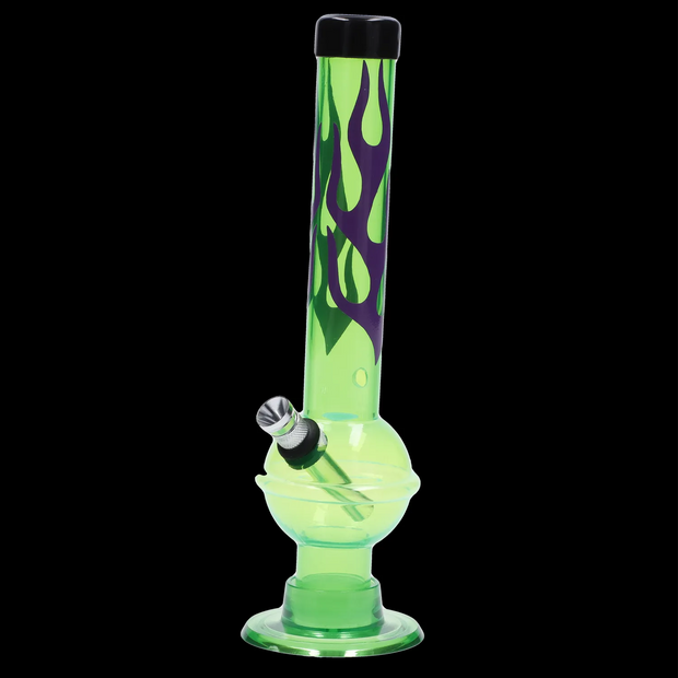 JM Plastics Flame Bubble Base with Ring and Carb Hole Acrylic Water Pipe