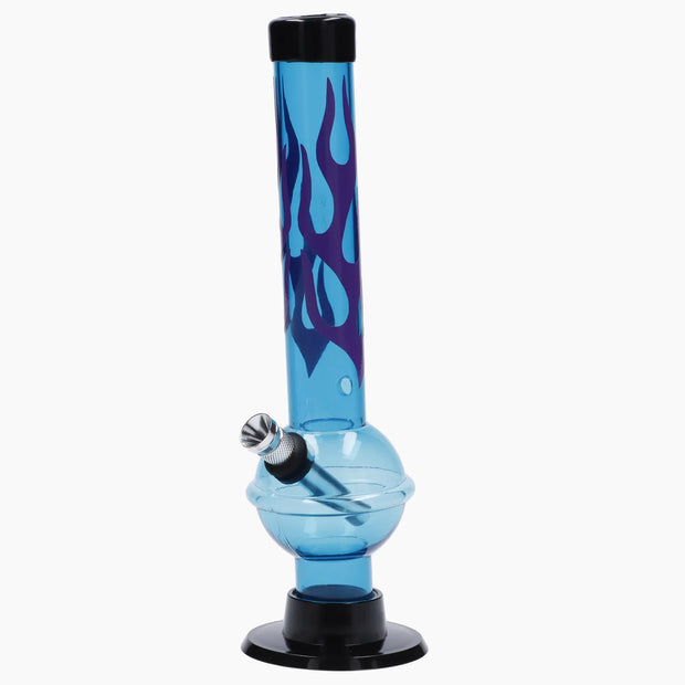 JM Plastics Flame Bubble Base with Ring and Carb Hole Acrylic Water Pipe