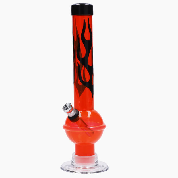 JM Plastics Flame Bubble Base with Ring and Carb Hole Acrylic Water Pipe