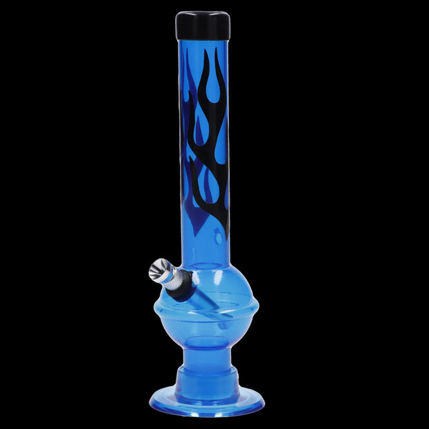 JM Plastics Flame Bubble Base with Ring and Carb Hole Acrylic Water Pipe
