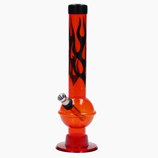 JM Plastics Flame Bubble Base with Ring and Carb Hole Acrylic Water Pipe