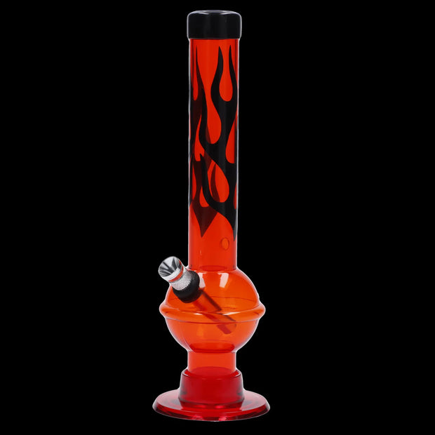 JM Plastics Flame Bubble Base with Ring and Carb Hole Acrylic Water Pipe