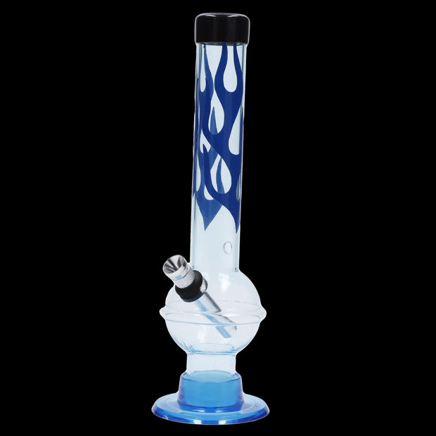 JM Plastics Flame Bubble Base with Ring and Carb Hole Acrylic Water Pipe