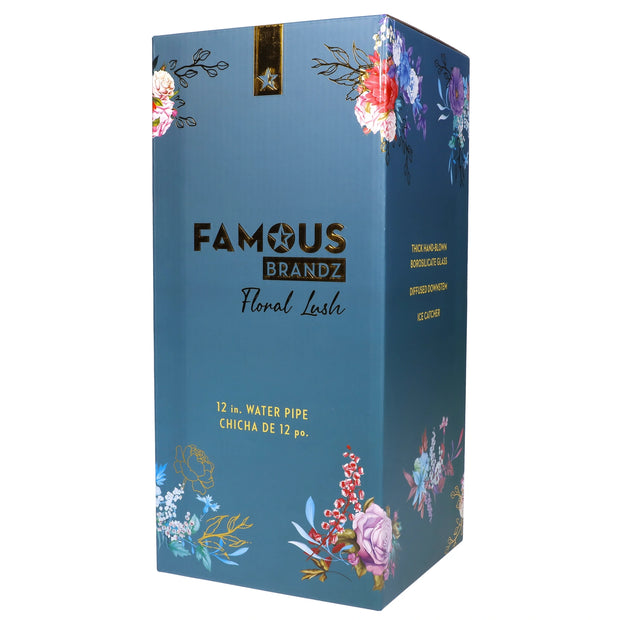 Famous Design - Floral Lush Beaker Water Pipe - 12 in.