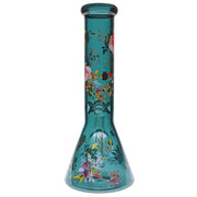 Famous Design - Floral Lush Beaker Water Pipe - 12 in.