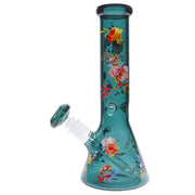 Famous Design - Floral Lush Beaker Water Pipe - 12 in.