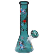 Famous Design - Floral Lush Beaker Water Pipe - 12 in.