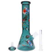 Famous Design - Floral Lush Beaker Water Pipe - 12 in.
