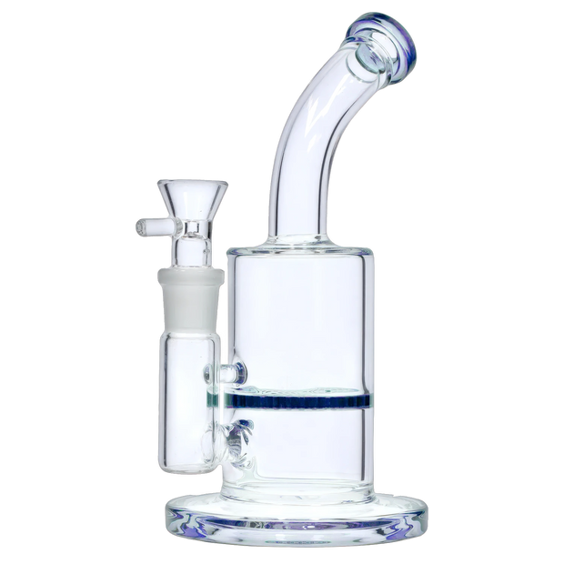 Bent Neck with Honeycomb Perc Water Pipe - Green - 9 in.